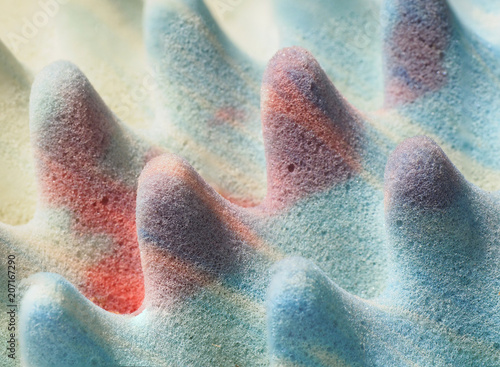 Colorful Closeup of a Foam  Eggcrate Mattress Pad