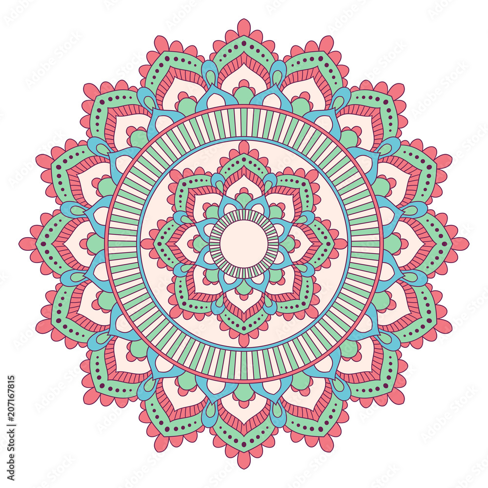 Ethnic ornamental mandala. Decorative design element. Hand drawn vector illustration Ethnic ornamental mandala. Decorative design element. Hand drawn vector illustration