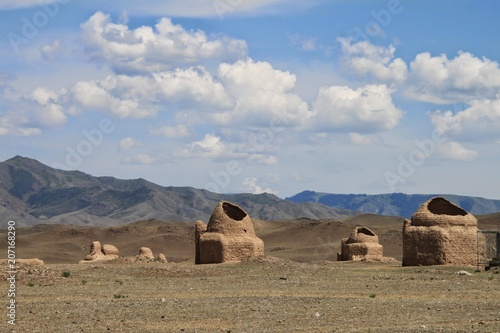 Ancient cemetery in Kazakhstan desert