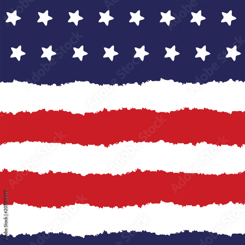 Wallpaper Mural Festive seamless background in national colors USA red white blue. Strips and stars, fireworks Great idea for decorating the holiday on July 4th, Independence memory Days, barbecue party Torontodigital.ca