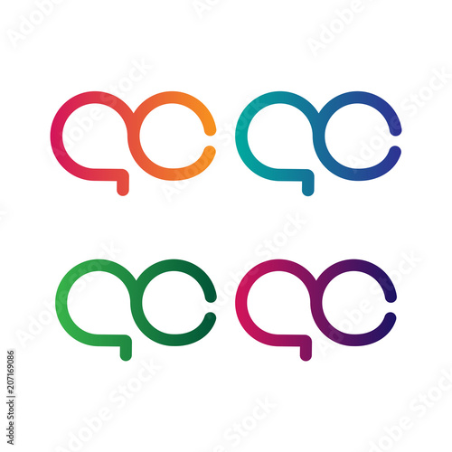 Initial Letter AC Logo Set Vector Design