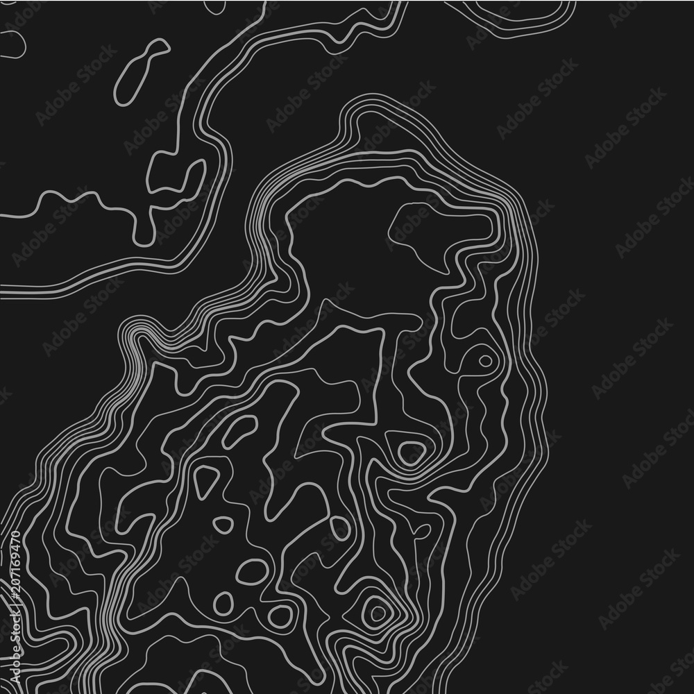 Fototapeta premium Topographic map. Topographical background. Linear graphics. Vector illustration.