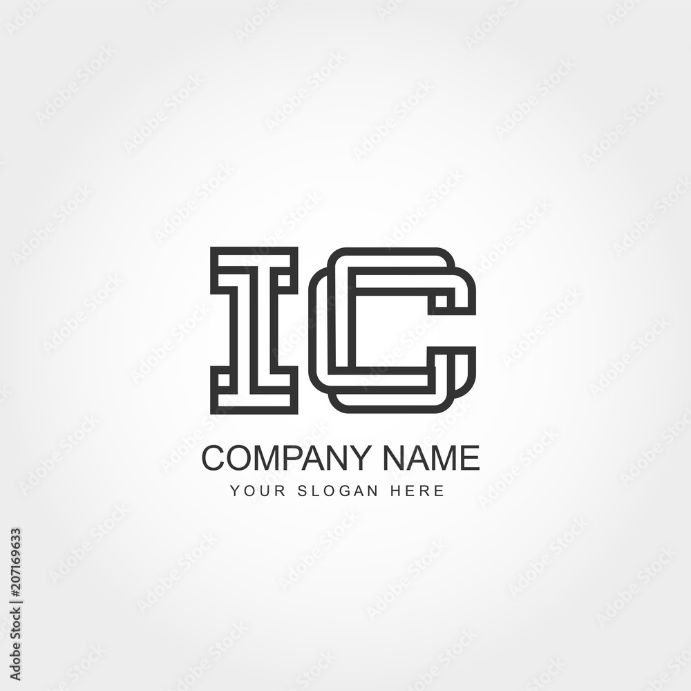 Initial Letter IC Logo Vector Design Initial Letter IC Logo Vector Design