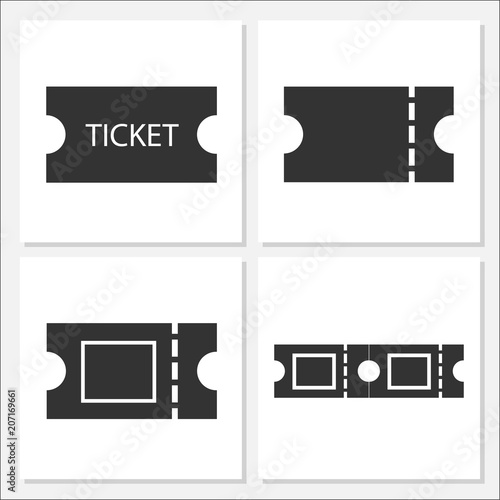 Ticket Icon Set Vector