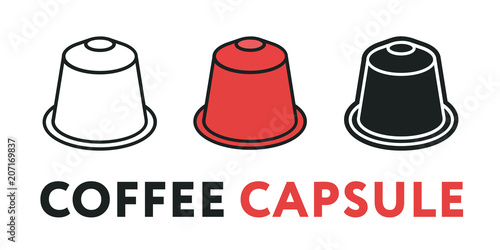 Coffee Capsule Espresso Machine Flavor Minimal Color Flat Line Icon 
