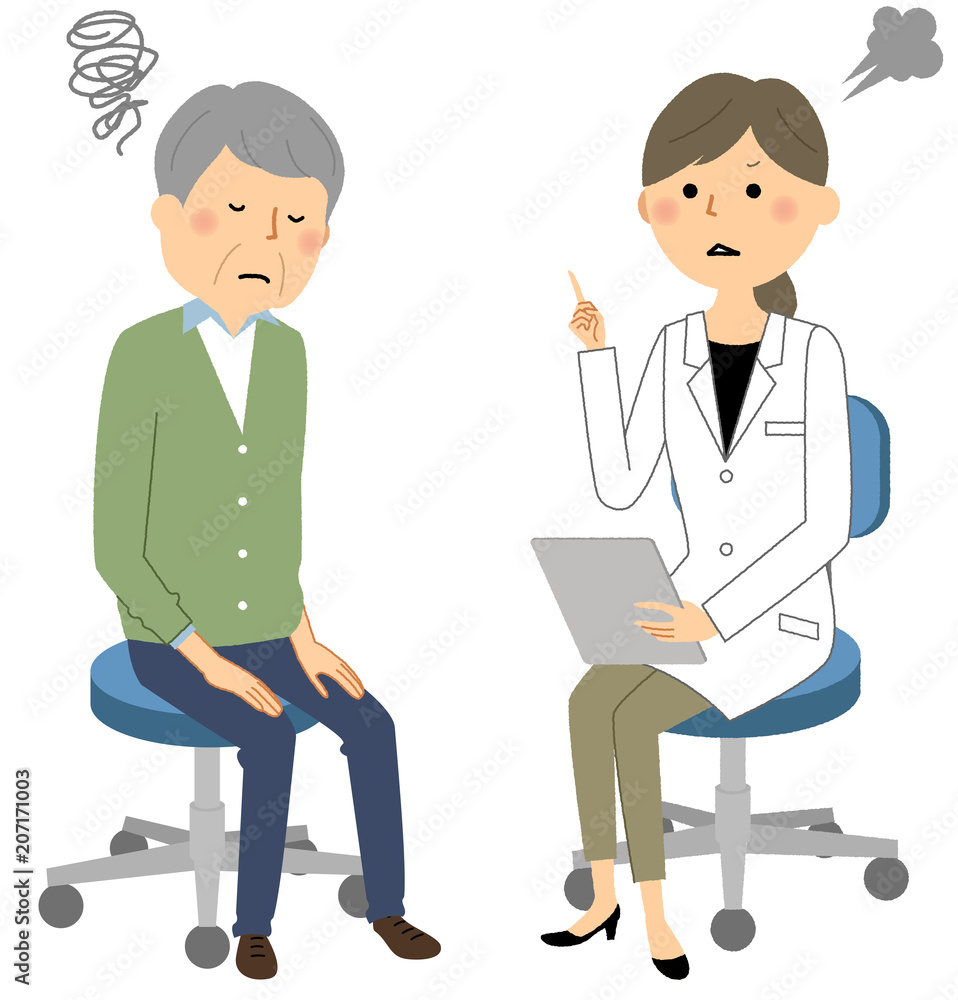 白衣の女性　問診　診察　注意