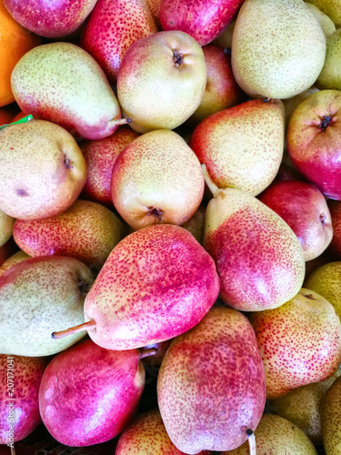 Group of ripe fresh pears photo