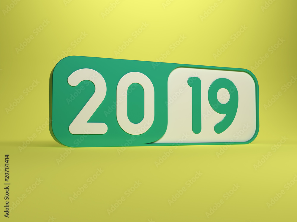 New Year 2019 Creative Design Concept - 3D Rendered Image New Year 2019 Creative Design Concept - 3D Rendered Image