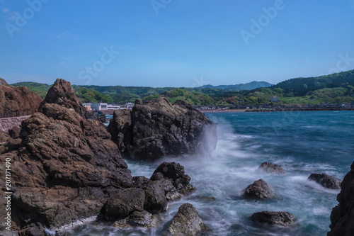 山形県 由良海岸 白山島 Yura beach in Yamagata Prefecture