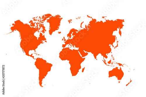 Fototapeta Naklejka Na Ścianę i Meble -  red map of the world ,Silhouette background