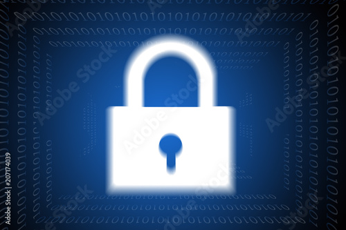 Abstract network security design on blue background , 3d illustration