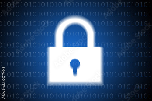 Abstract network security design on blue background , 3d illustration