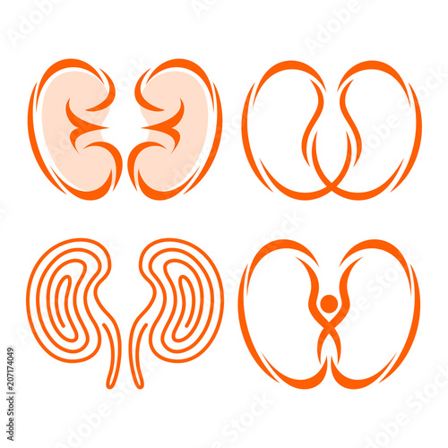 Set of abstract kidneys logo