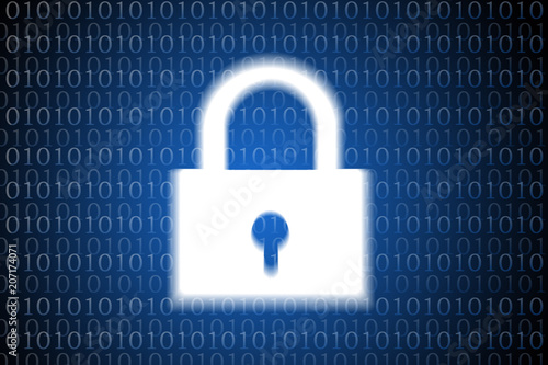 Abstract network security design on blue background , 3d illustration