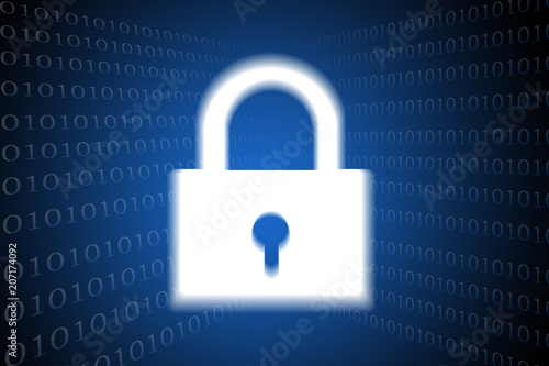 Abstract network security design on blue background , 3d illustration