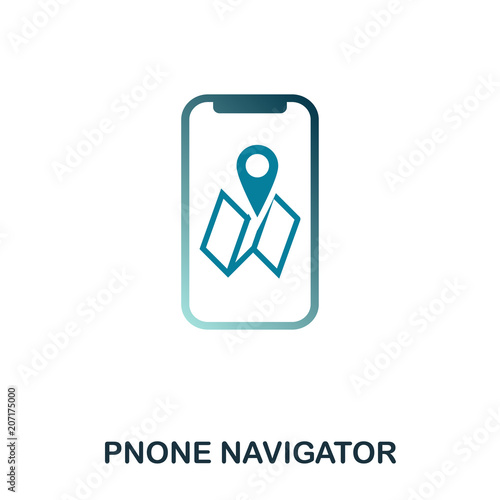 Phone Navigator icon. Flat style icon design. UI. Illustration of pnone navigator icon. Pictogram isolated on white. Ready to use in web design, apps, software, print.
