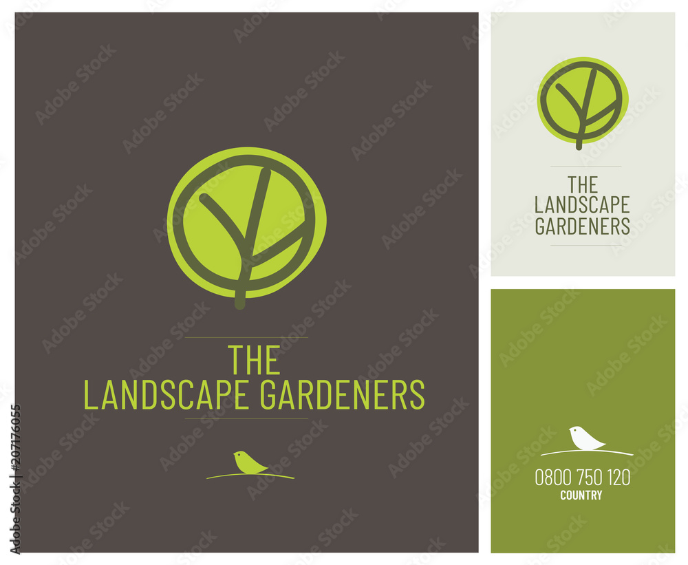 logo, image de marque, logotype pour un pépiniériste, paysagiste, jardinier