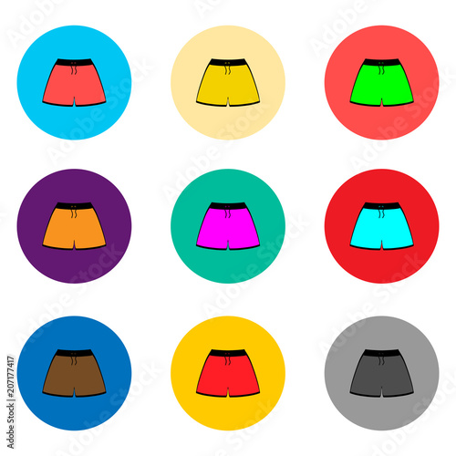 Vector icon illustration logo for set symbols beach shorts