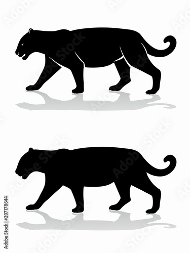 silhouette of panther , vector draw