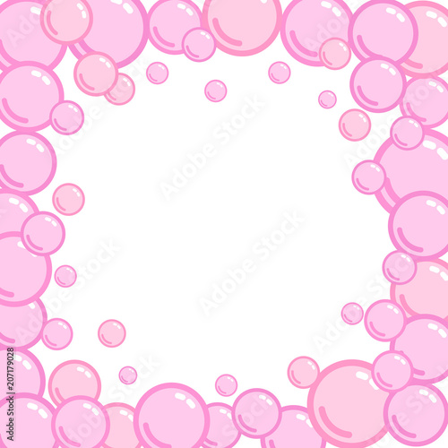 Bubble frame, place for text from blobs, soap blister bounding box, foam border, vector illustration © vika_k