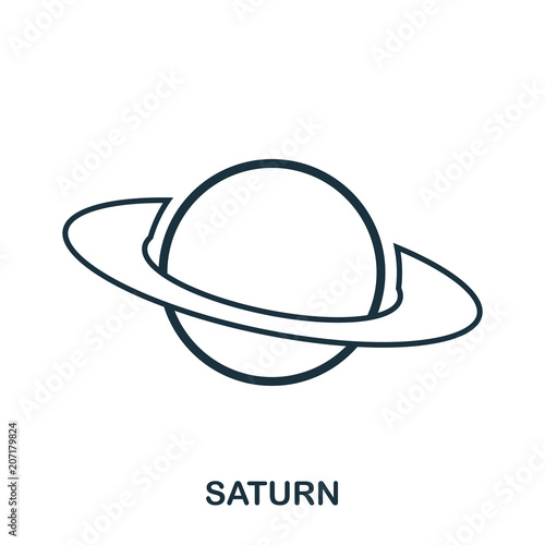 Saturn icon. Flat style icon design. UI. Illustration of saturn icon. Pictogram isolated on white. Ready to use in web design, apps, software, print.