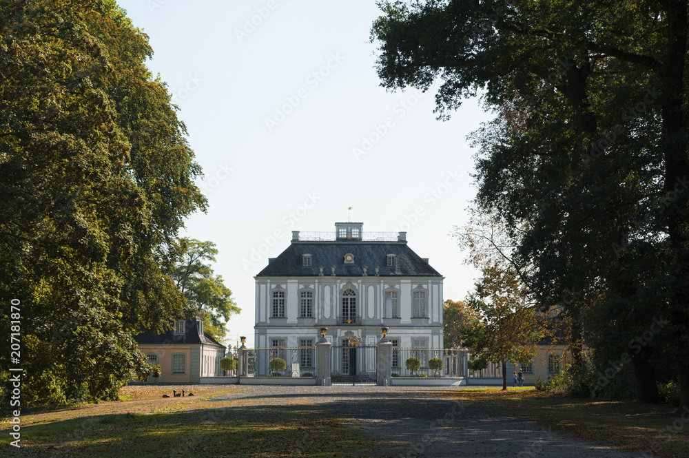 The palace of Falkenlust. The Falkenlust palaces is a historical building complex in Brühl, North Rhine-Westphalia, Germany, which have been listed as a UNESCO cultural World Heritage Site