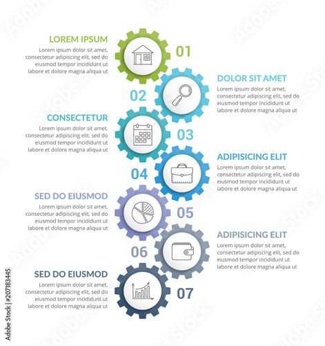 Infographic Template with Gears