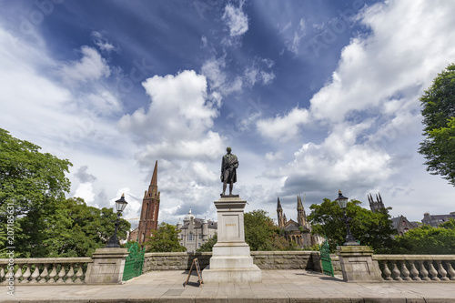 Blue sky on a summer day in Aberdeen, Scotland.