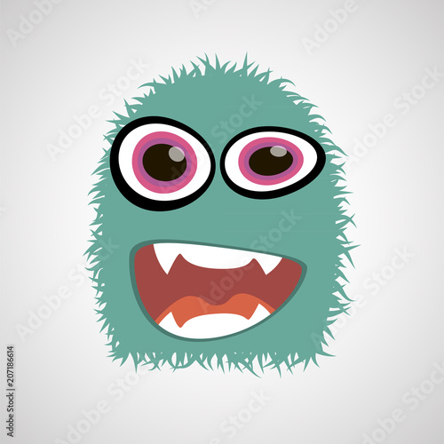 Cartoon monster on white background. Vector illustration