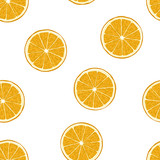 Orange fruits seamless pattern on white background.