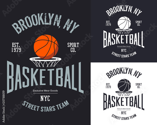 Streetball or urban sport team badge or sign