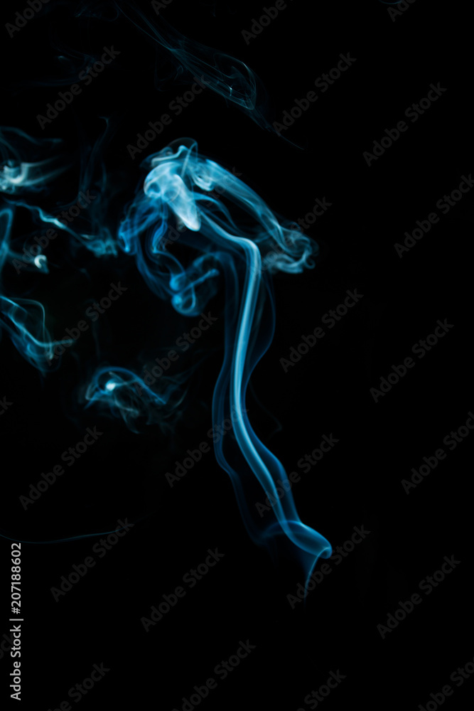Abstract blue smoke isolated on black background Abstract blue smoke isolated on black background