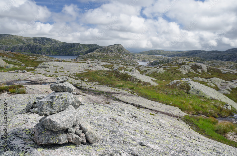 Typical hilly landscape with fjords in the southern Norway Typical hilly landscape with fjords in the southern Norway