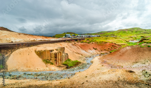 Panoramic view of beautiful colorful Icelandic landscape, Iceland