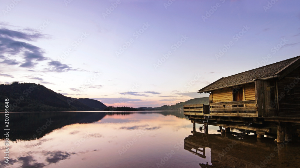 Boathouse at the schliersee in bavaria