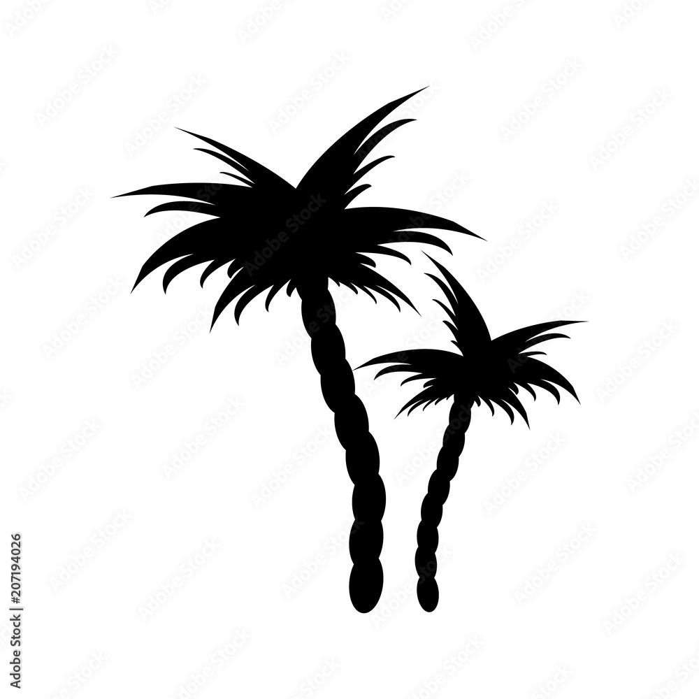 Obraz premium Vector illustrations silhouette of palm trees