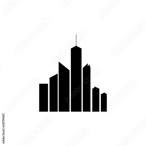 Simple vector silhouette of skyscrapers