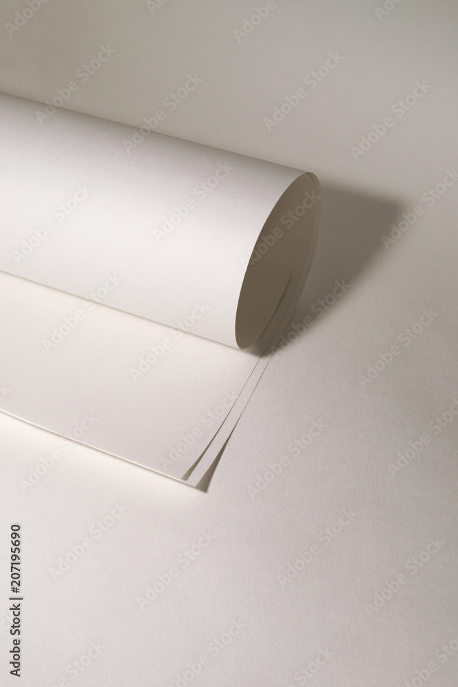 White sheet of paper on a white background White sheet of paper on a white background