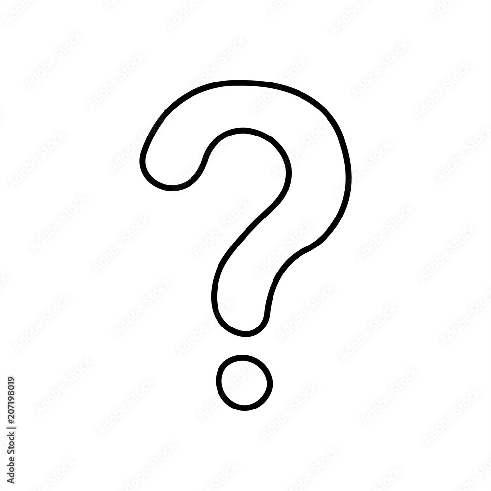 Fototapeta premium Line icon question mark isolated on white background. Vector illustration.