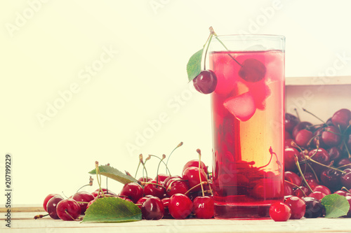 Cold alcoholic cherry cockt...