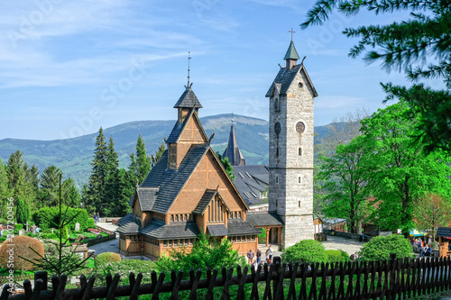 Beautiful Vang stave church in Karpacz, southern Poland 