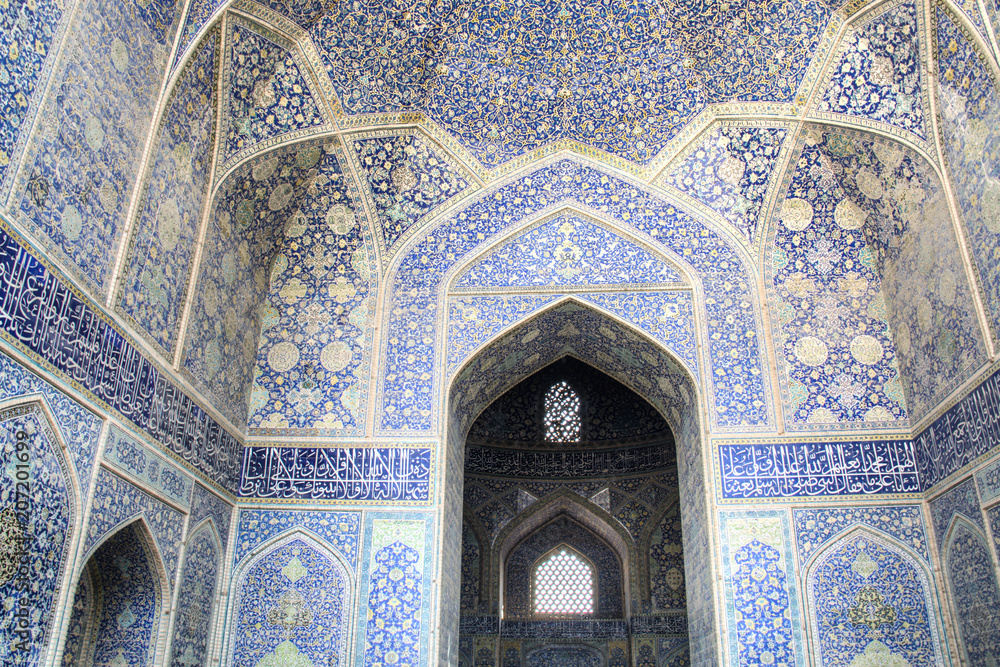 Inside the Shah mosque in Isfahan, Iran.