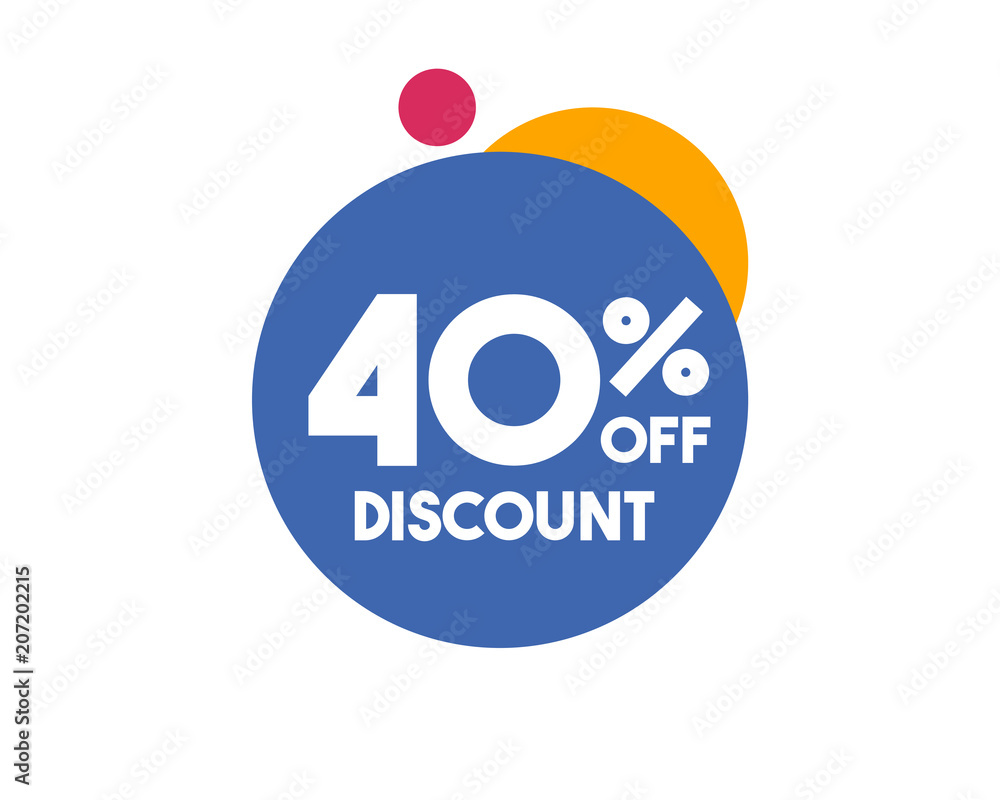 40 Percent Discount Blue Circle Design