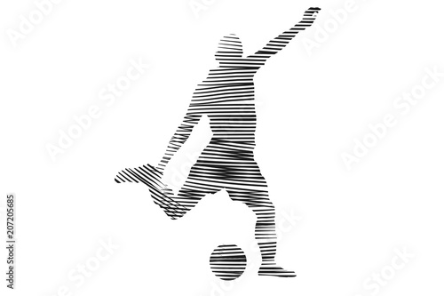 Silueta negra de un jugador de fútbol.