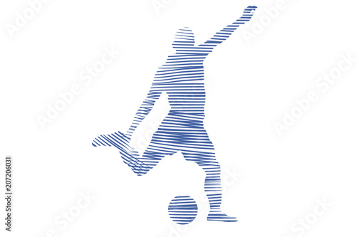 Silueta azul de un jugador de fútbol.