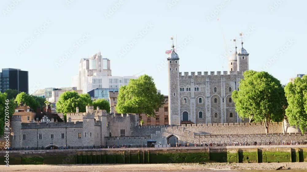 Exterior Of The Tower Of London With River Thames In Foreground Exterior Of The Tower Of London With River Thames In Foreground