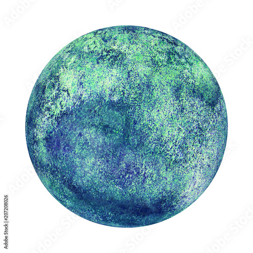 Earth planet globe watercolor isolated