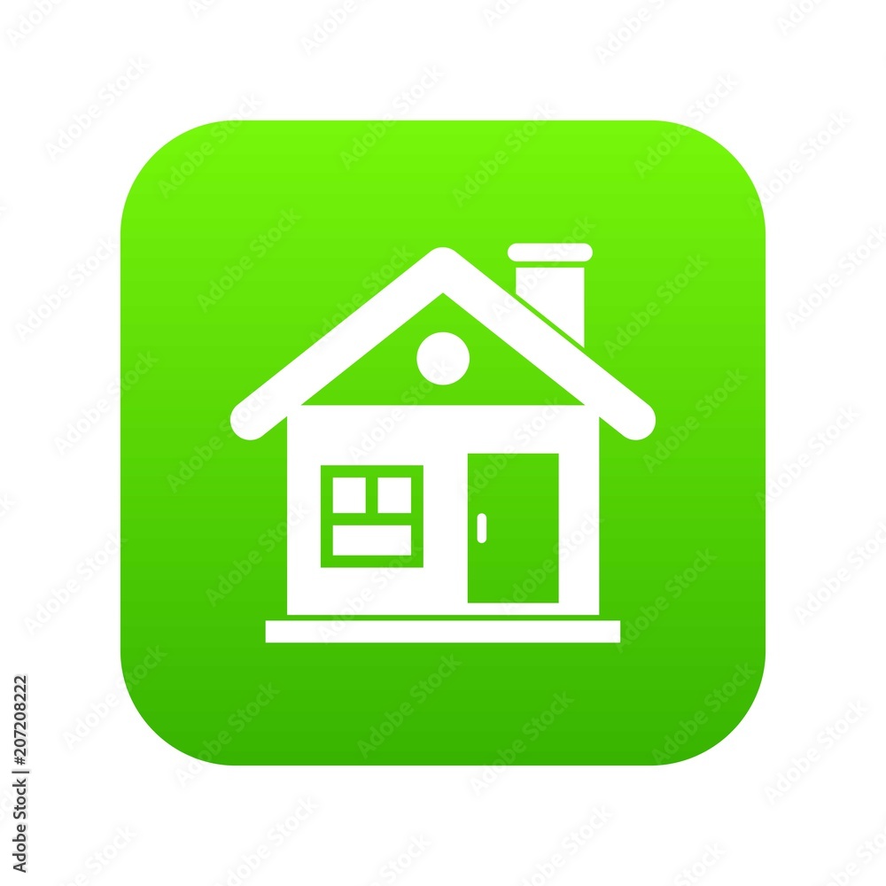 House icon digital green for any design isolated on white vector illustration House icon digital green for any design isolated on white vector illustration