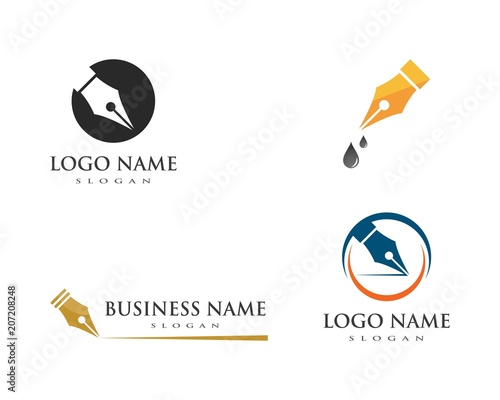 Feather pen Logo template