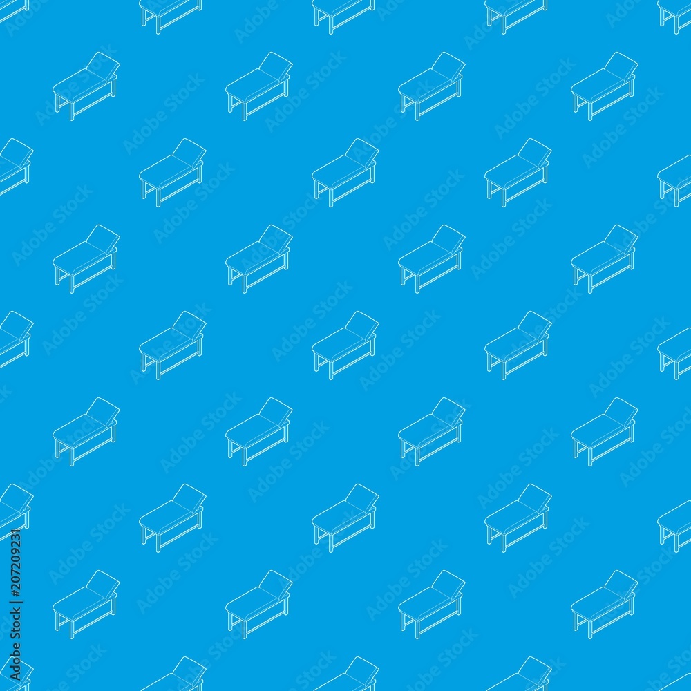 Medical bed pattern vector seamless blue repeat for any use